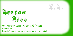 marton miss business card